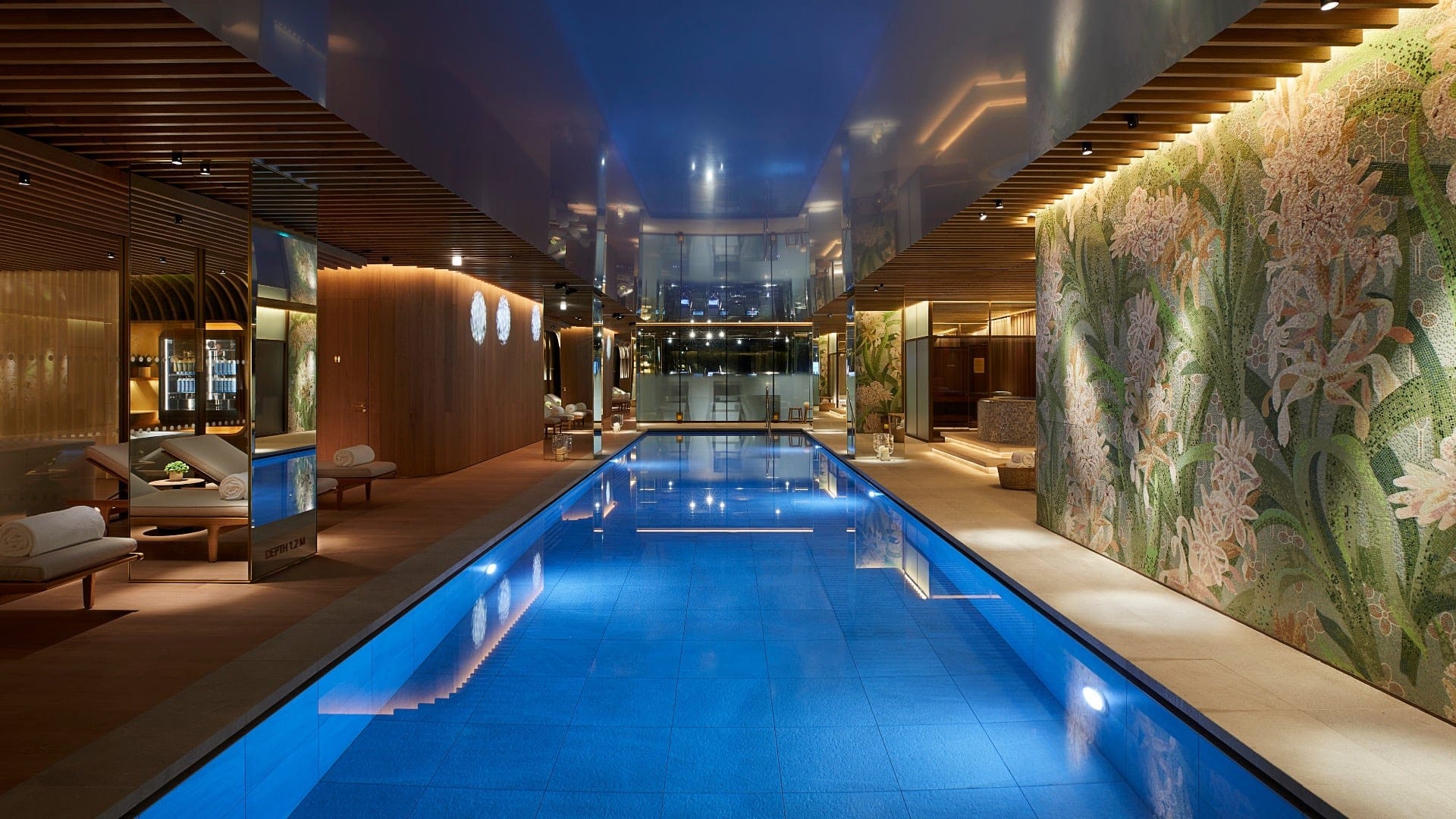 Indoor pool area at 45 park lane 