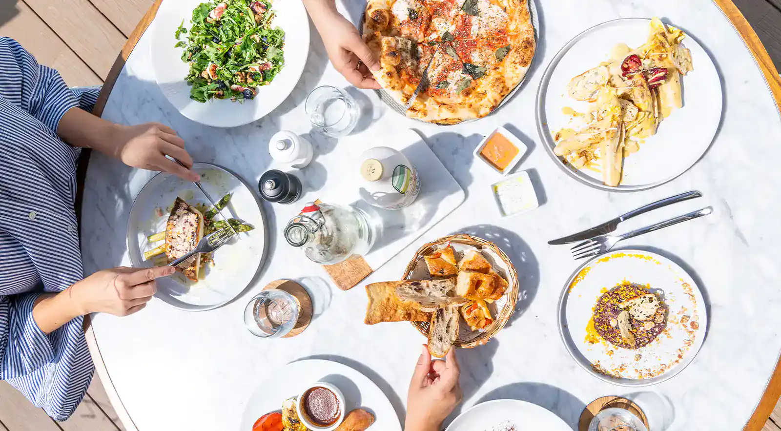 Table with food at LOWE resturant dubai
