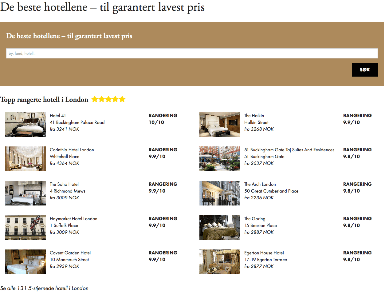 Nye forbedringer på BusinessClass hotel søk