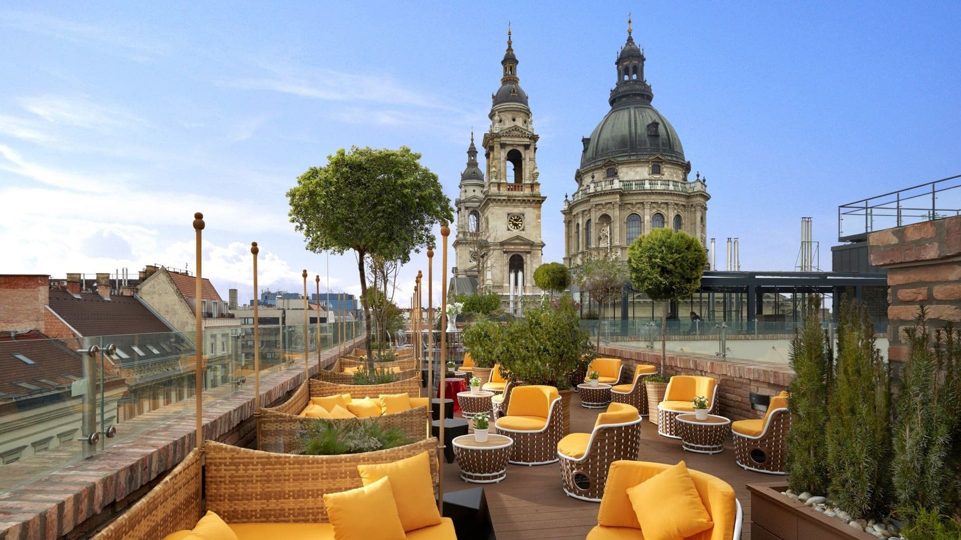 Rooftop bar at Aria Hotel Budapest by Library Hotel Collection.
