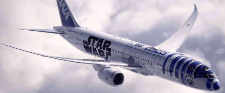 All Nippon Airways Star Wars Dreamliner landar i Sydney