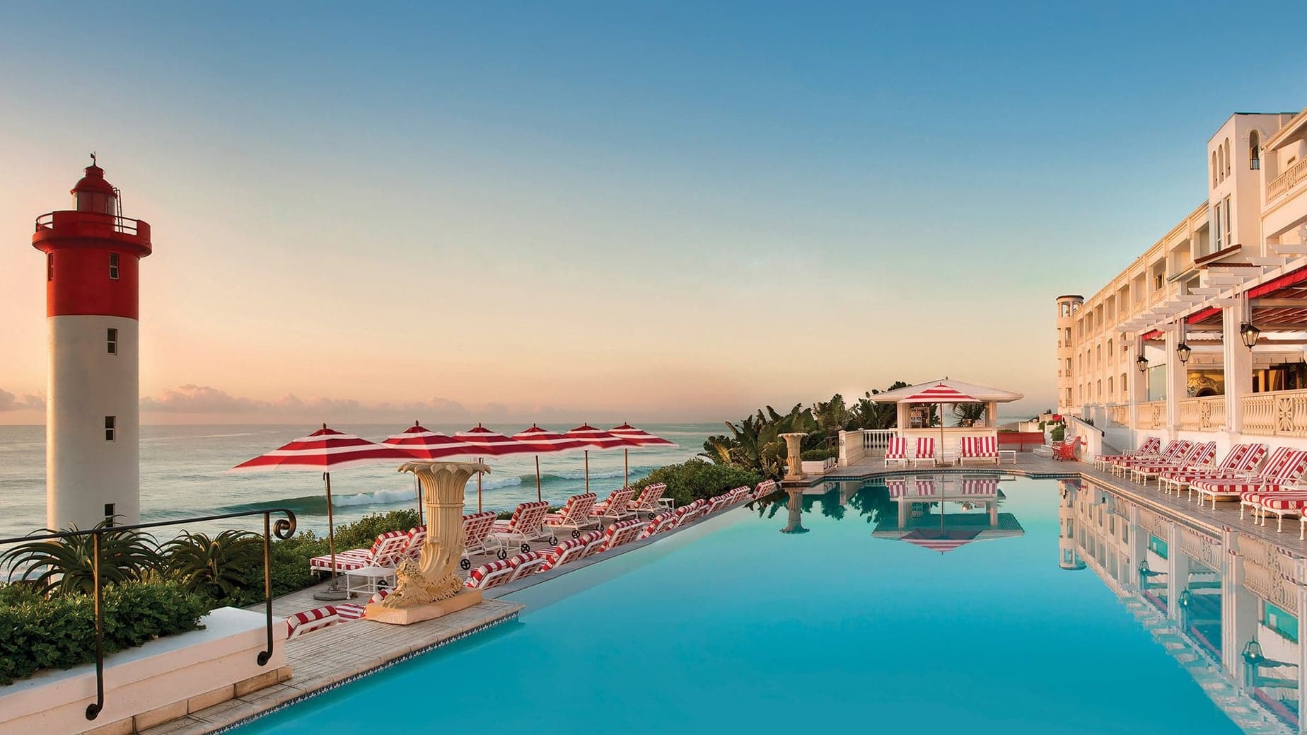 Outside pool area at The Oyster Box at a afternoon