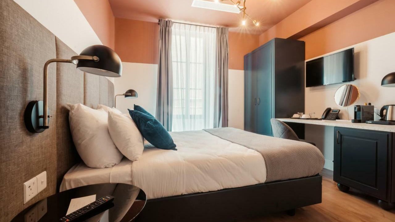 bedroom of The Barrister Hotel Valetta