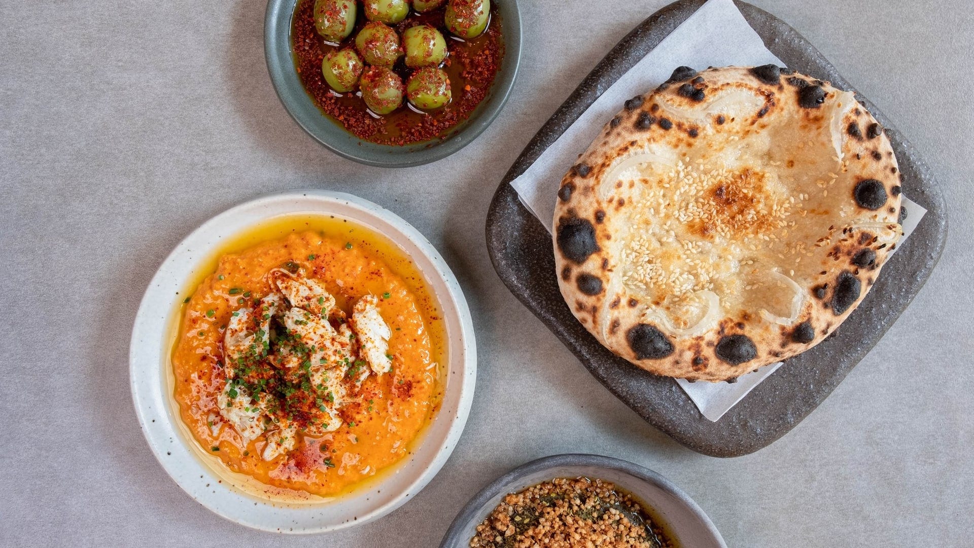 Table with food at LOWE resturant dubai