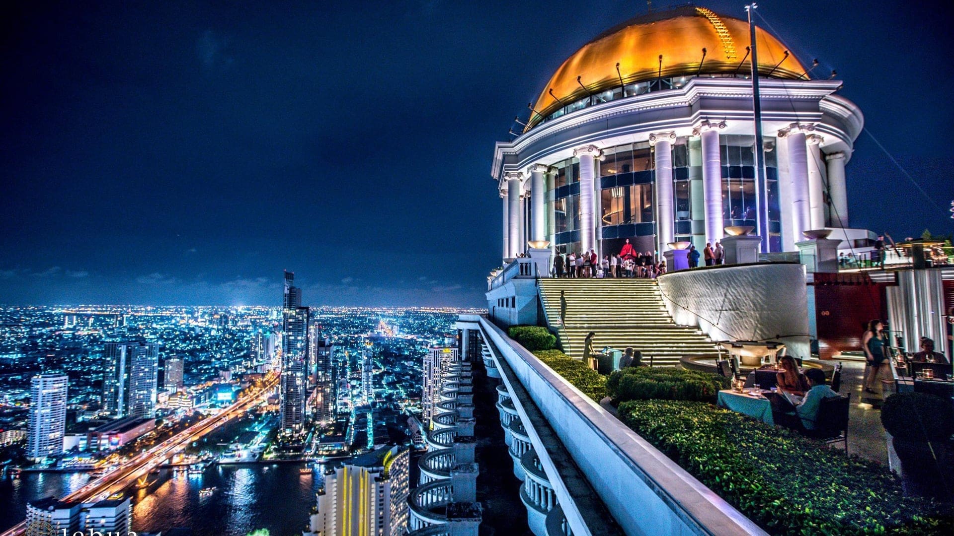Terrace at Lebua tower club hotel bangkok at night