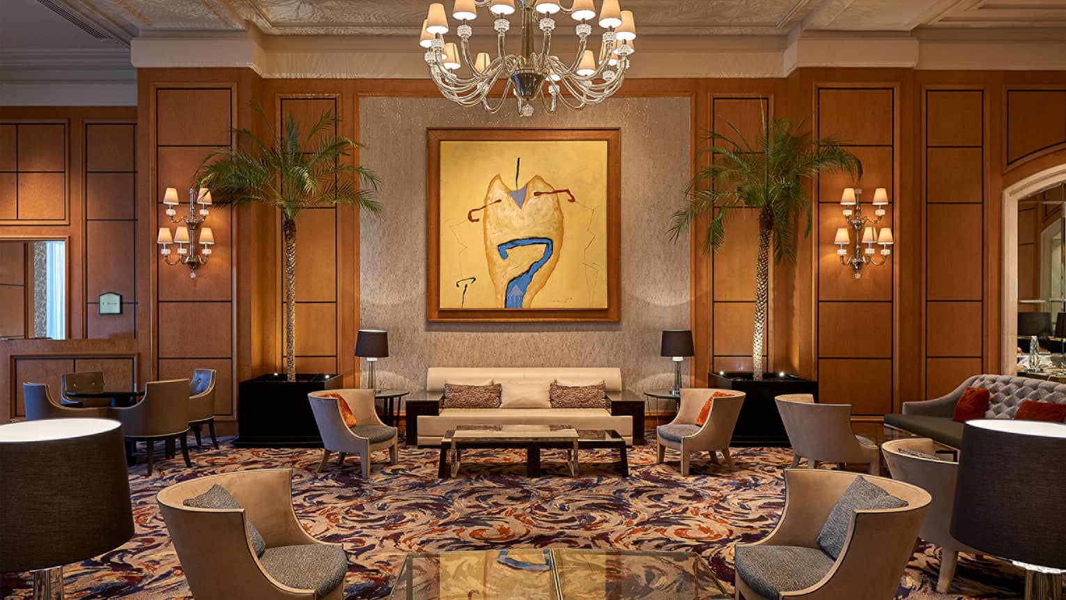 the lounge at Four Seasons Hotel Cairo at Nile Plaza