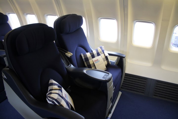 Invigning av SAS nya oljelinje, all-business class Stavanger-Houston - All-business class med endast 44 stolar ombord - 1