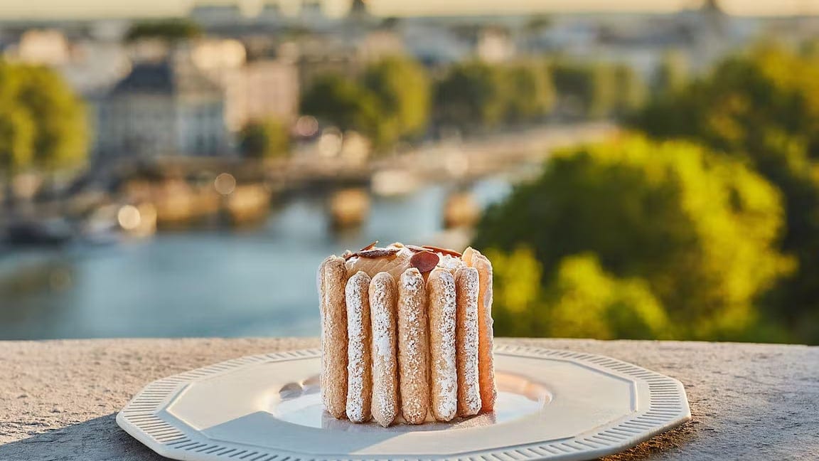 Focused cake on rooftop at Le Tout Paris.