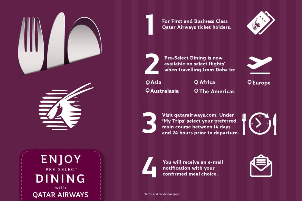 Qatar Airways rolls out Pre-Select Dining service to more destinations