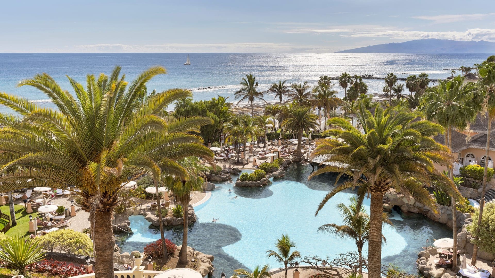 Bird view of the pool area at Gran Hotel Bahia del Duque in Tenerife