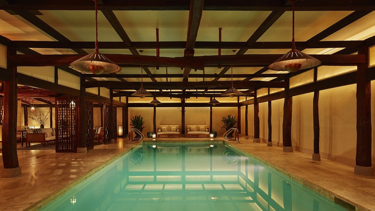 Swimming pool area at The Greenwich Hotel new york