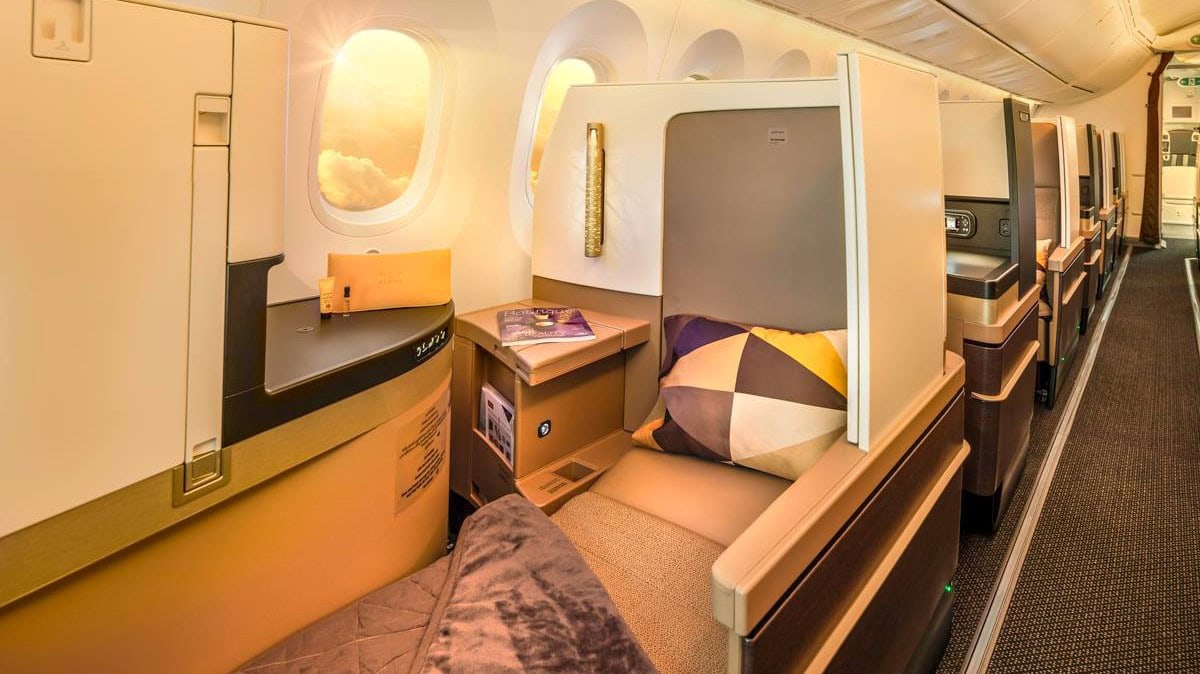 Bed at Etihad Businessclass