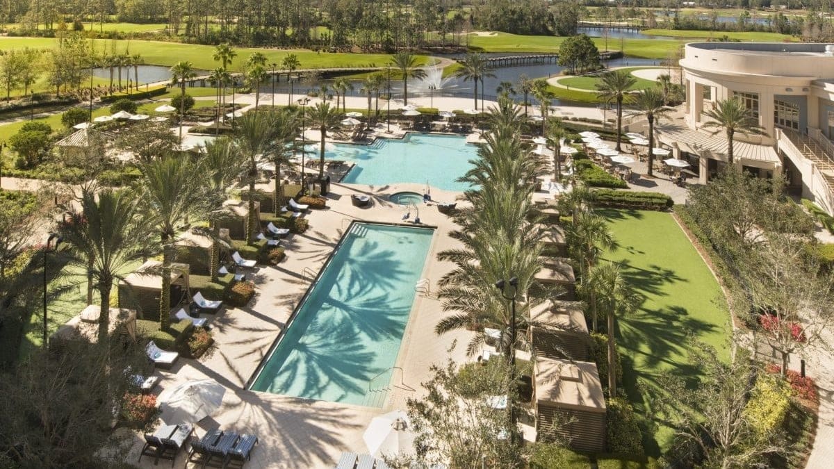 Swimming pool area at waldorf astoria orlando