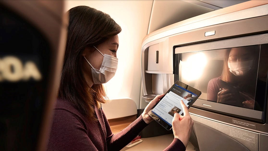 Singapore Airlines - unlimited free Wi-Fi in Business and First Class