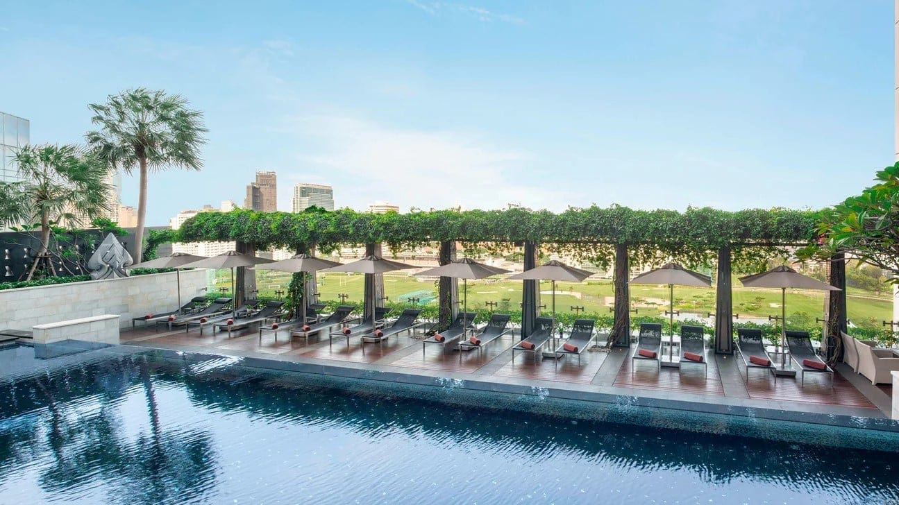 Outside pool area at the st regis bangkok