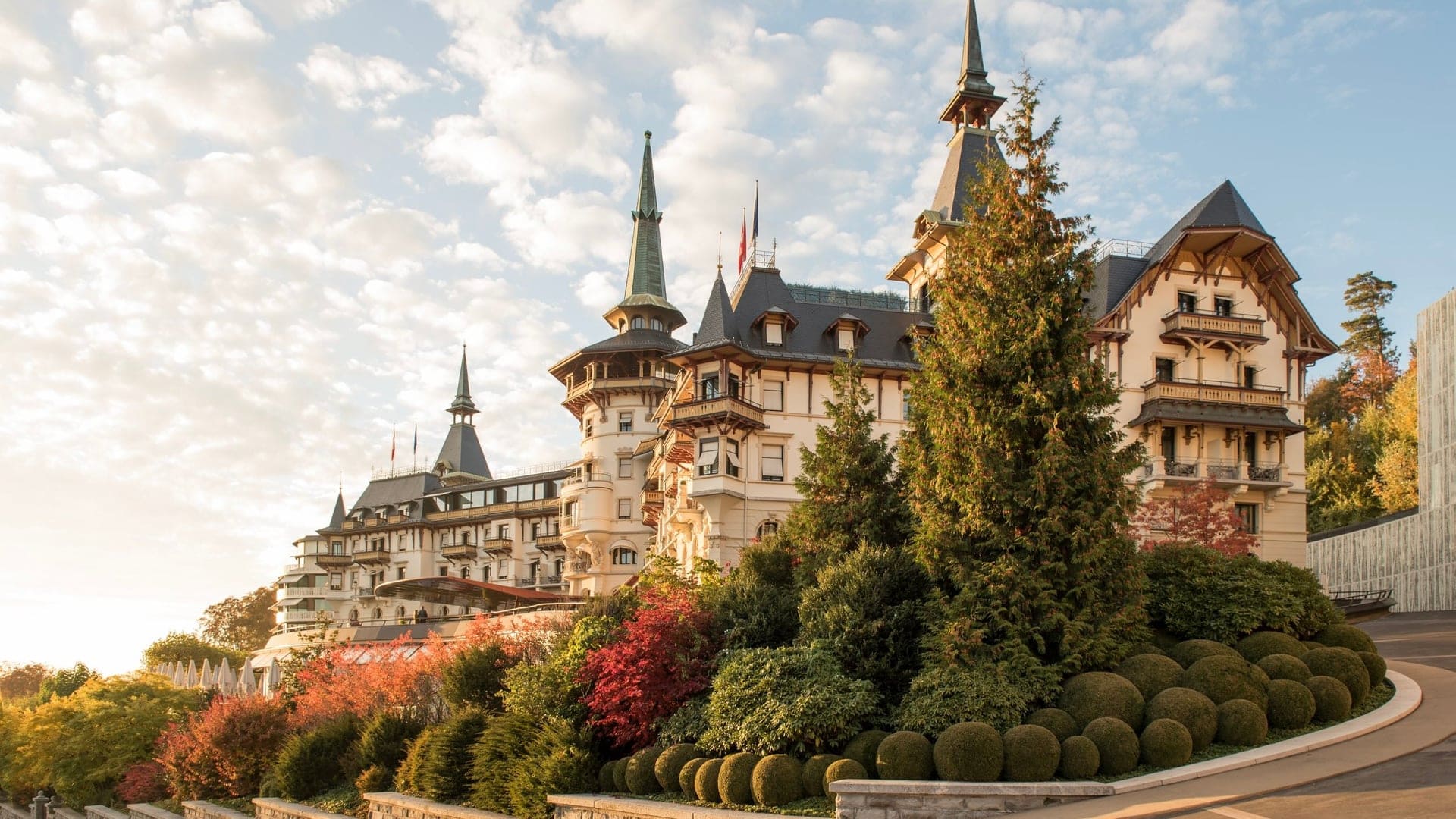 The Dolder Grand in Zürich from an outside perspective at day time