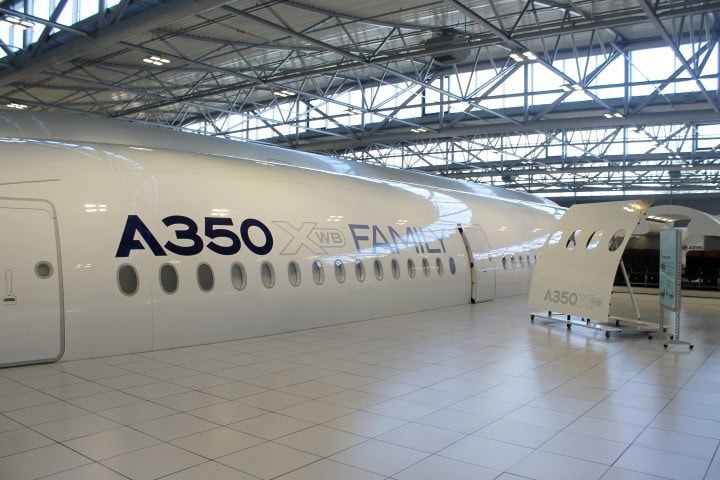 A visit to the Airbus mock-up centre - with full-scale cabins from all Airbus aircraft - Airbus A350 - 1
