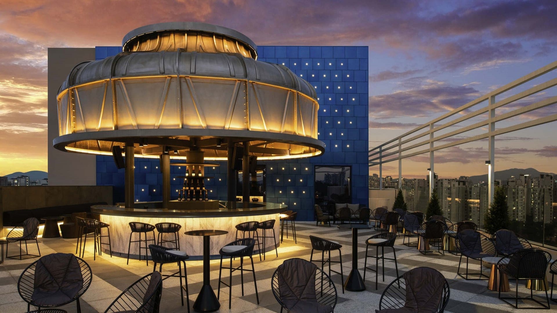 outside terrace bar at mondrian seoul itaewon