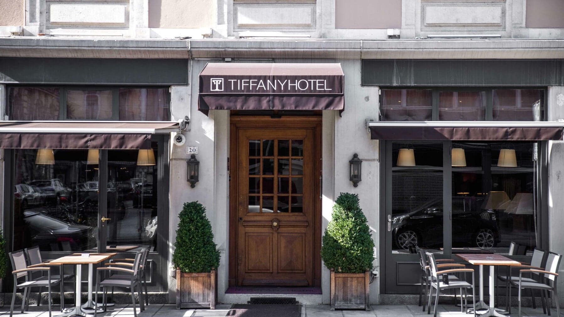 Outside The Tiffany Hotel in Geneva