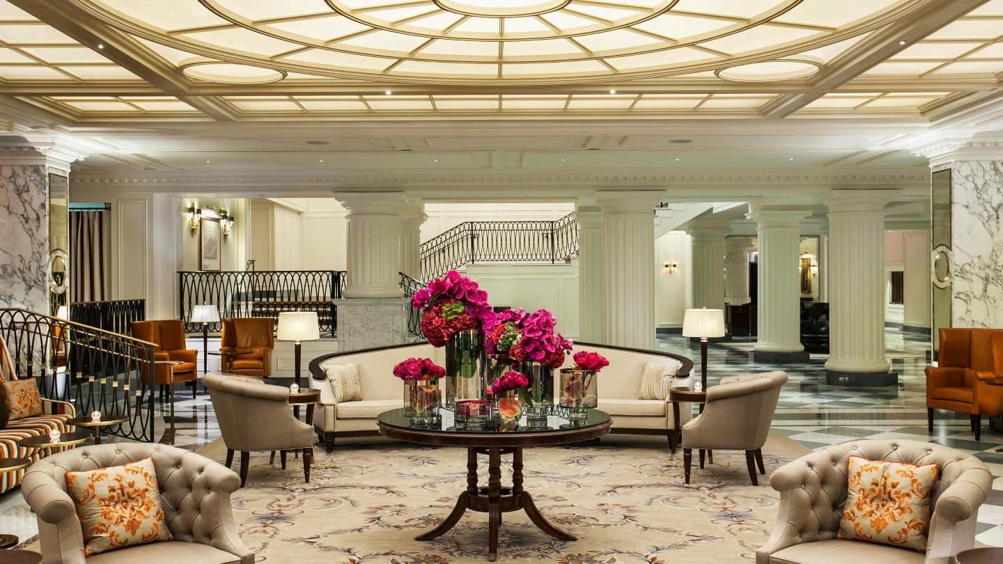 lobby at the intercontinental hotel new york