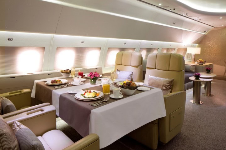 A look in Emirates new private jet - with private suites, shower and lounge