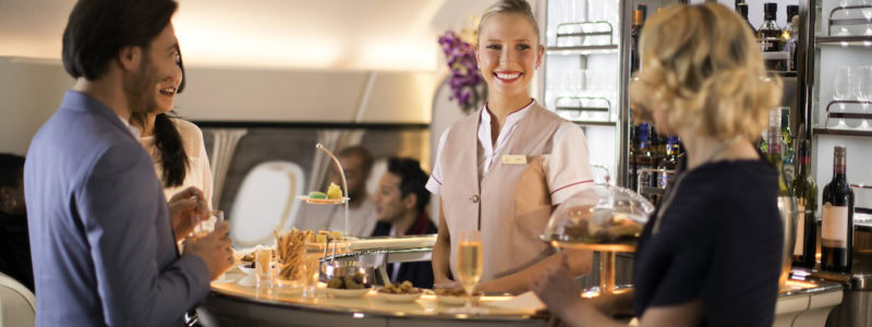 Bilder från Emirates nya bar på Airbus A380