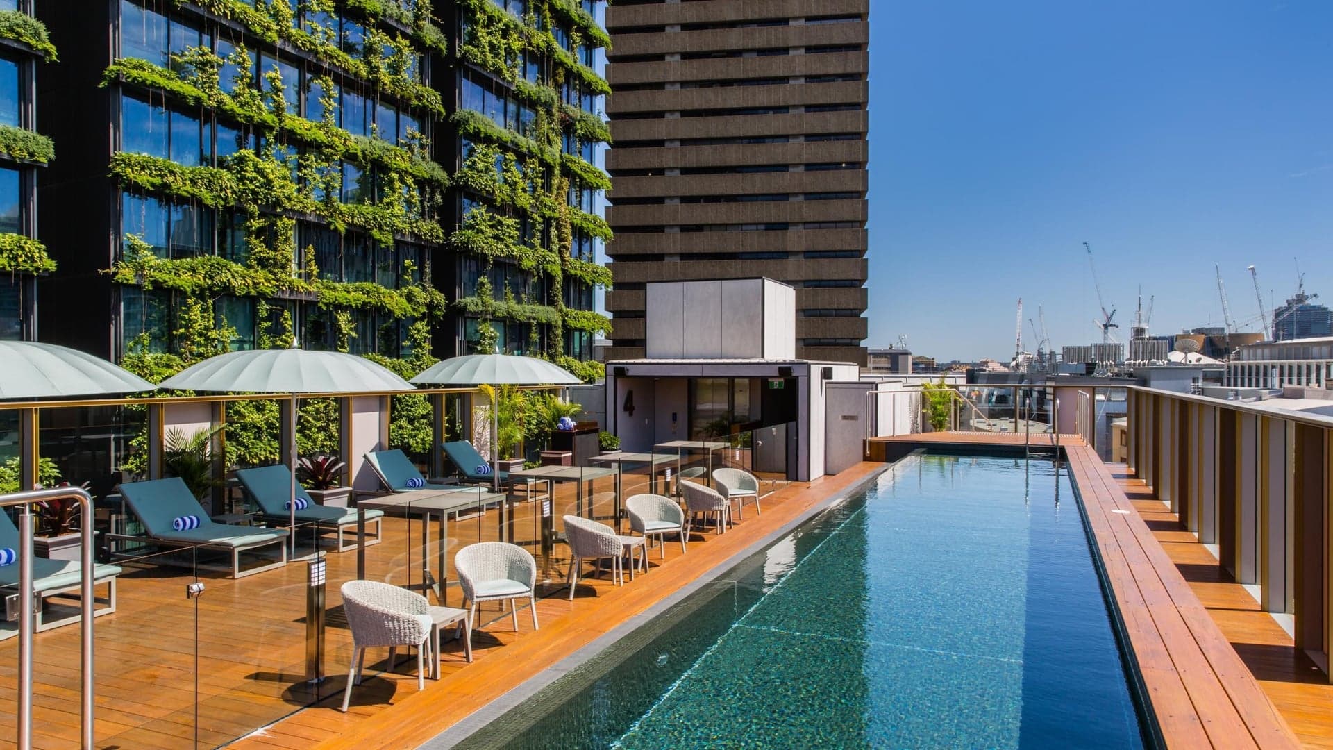 Outside pool area at old clare hotel sydney