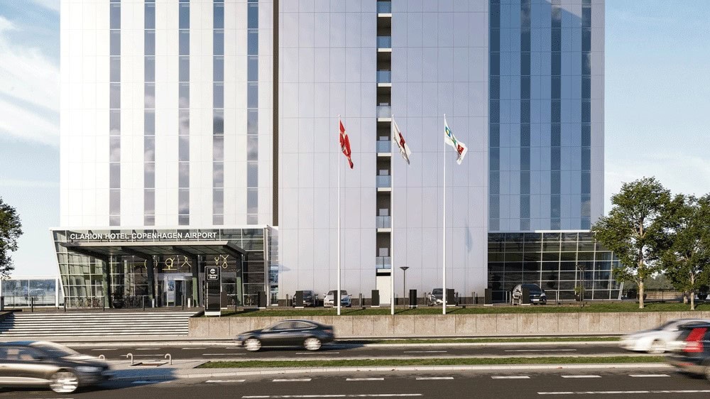 Exterior and main entrance of clarion hotel copenhagen airport