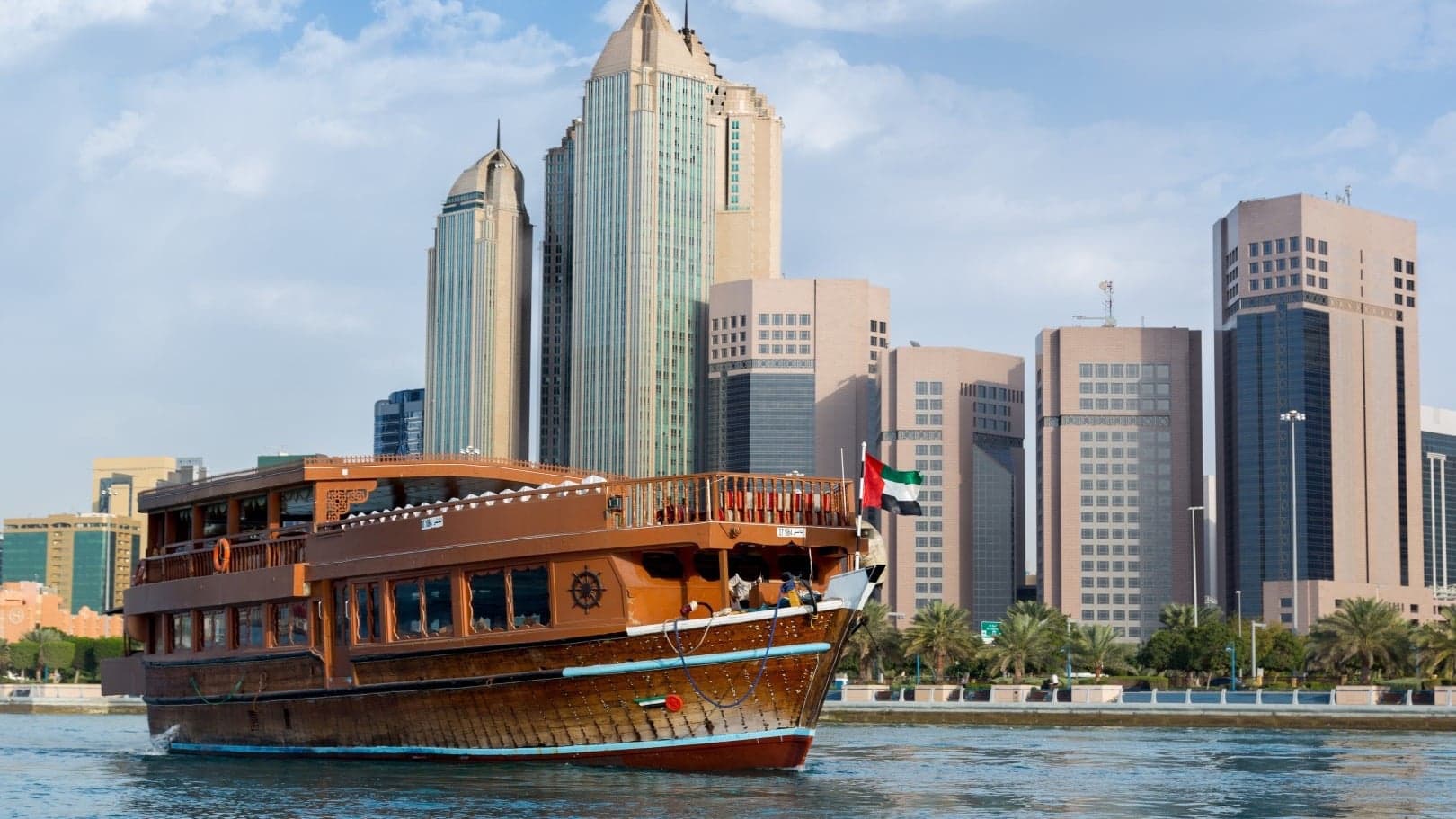 boat on the river in abu dhabi