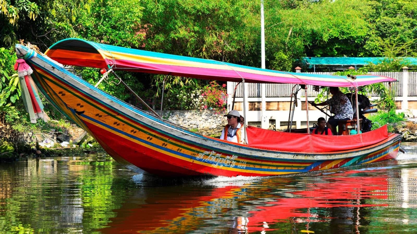Long tail boat in bangkok river