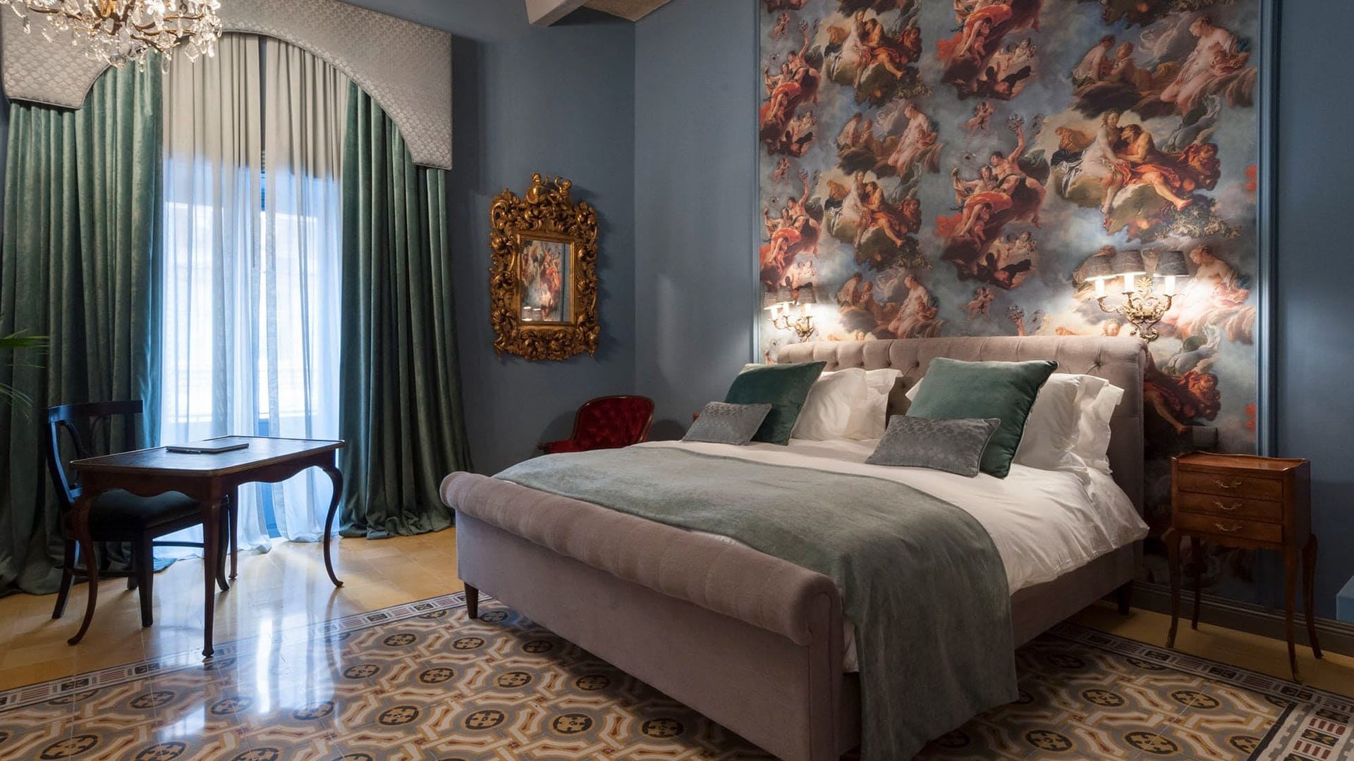 luxury bedroom at The Coleridge Boutique Hotel In Valletta