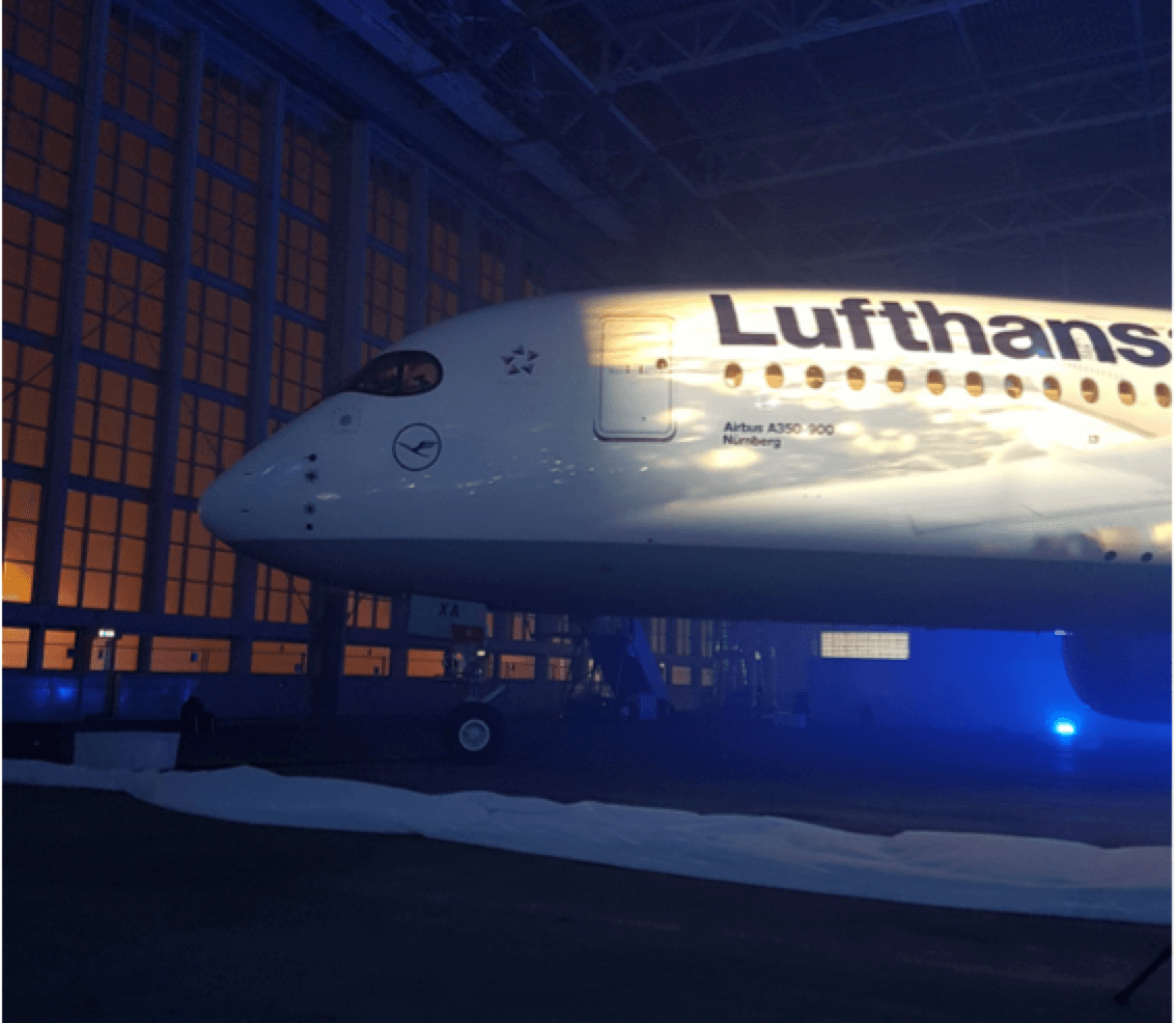 Lufthansa Airbus 350 Roll-in event
