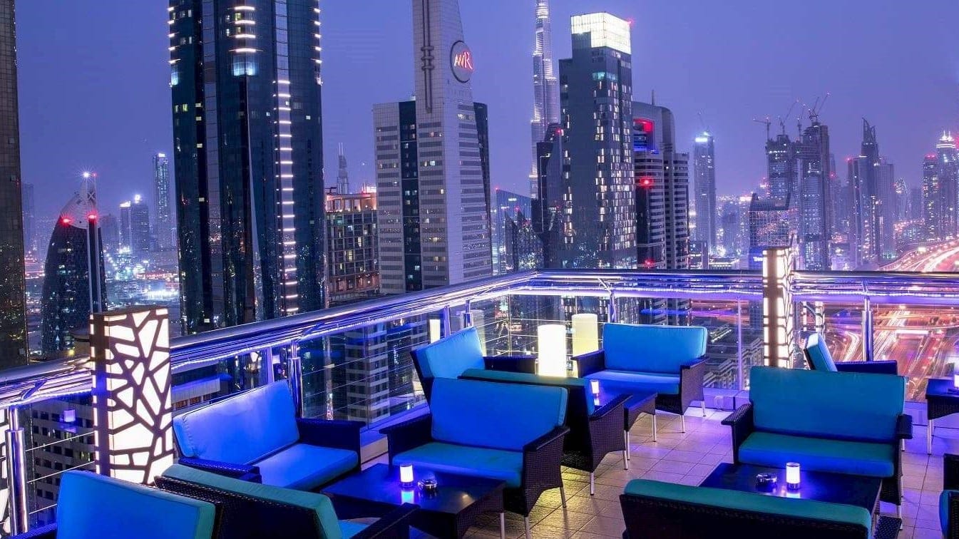 a view from Level 43 rooftop at night