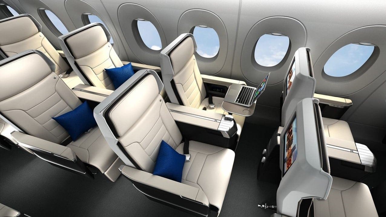 Breeze Airways showcases its Airbus A220 premium cabin