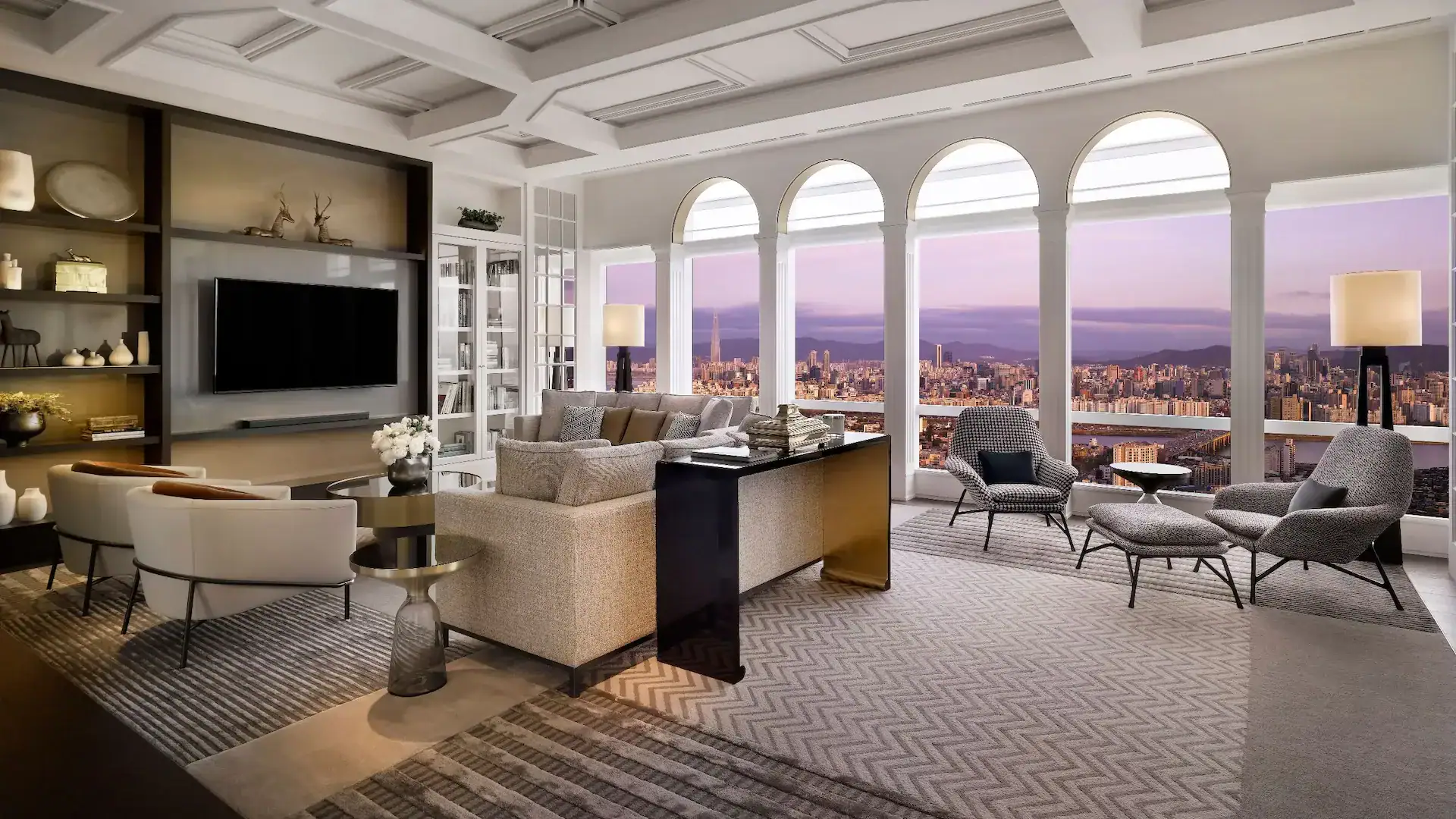 A living room at a suite at grand hyatt seoul
