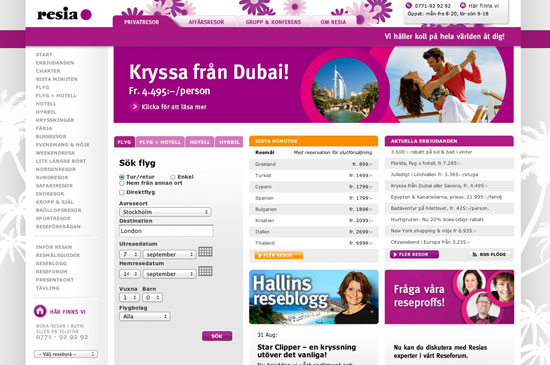 BusinessClass.se Resebyråtest: Plats 7 - Resia