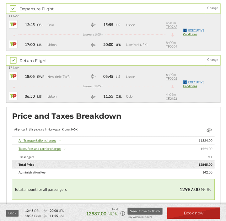 Oslo - New York i Business Class til under 13.000 kroner - 2