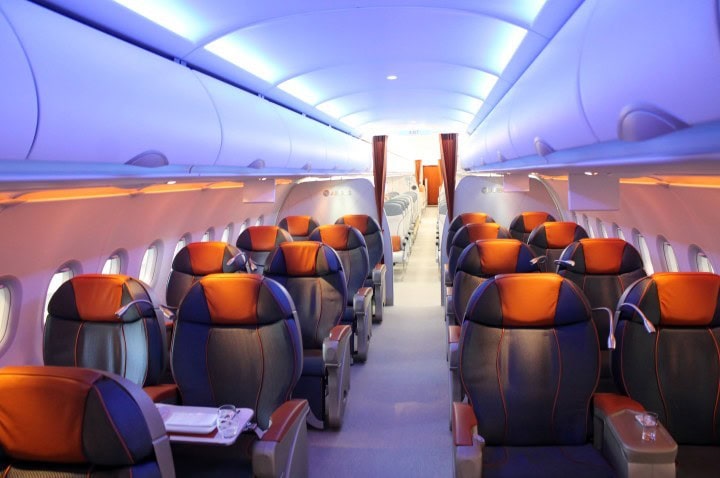 A visit to the Airbus mock-up centre - with full-scale cabins from all Airbus aircraft - Airbus A320 - 1