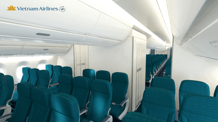 Vietnam Airlines första Airbus A350 - här är deras nya business class och economy class - Vietnam Airlines premium economy och economy class på Airbus A350 - 2
