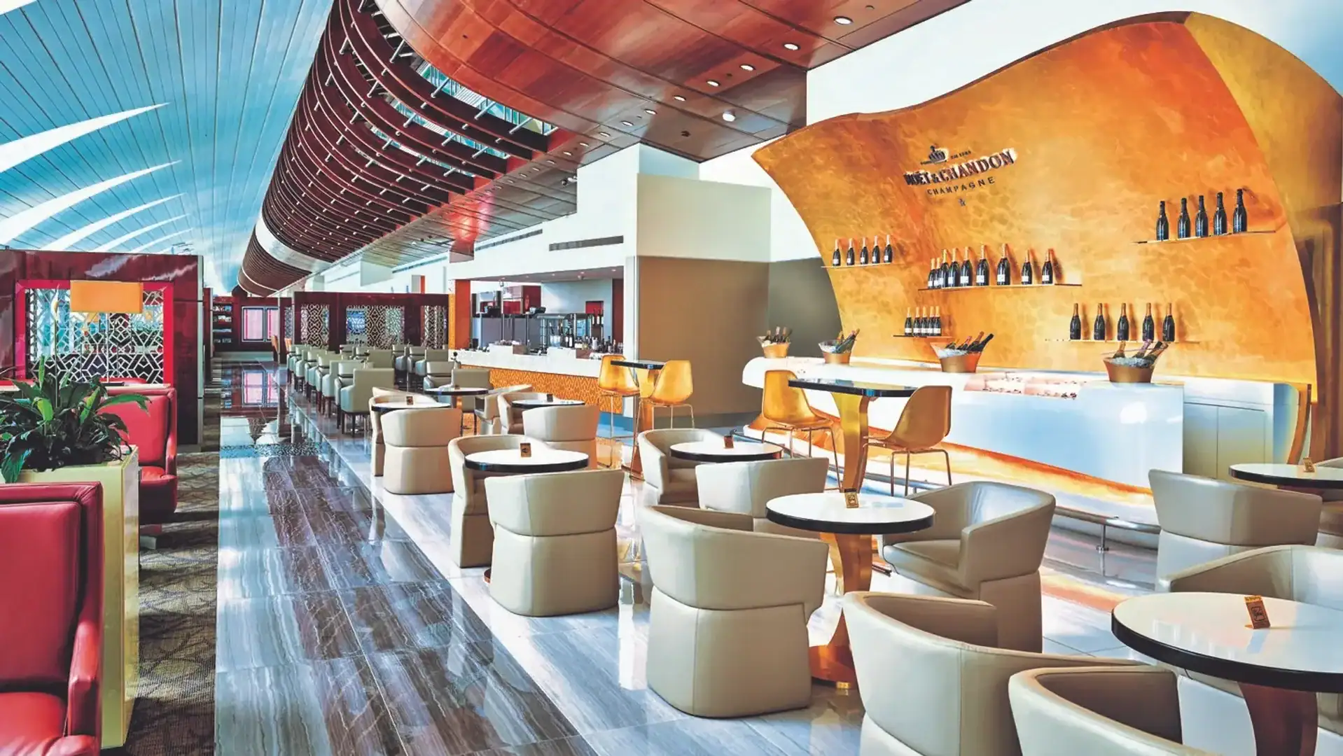 Exclusive AirPort lounge with MOET Å CHANDON wall