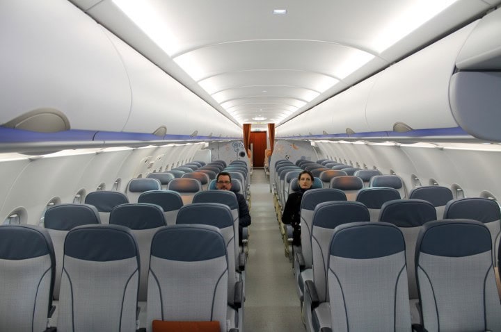 A visit to the Airbus mock-up centre - with full-scale cabins from all Airbus aircraft - Airbus A320 - 2