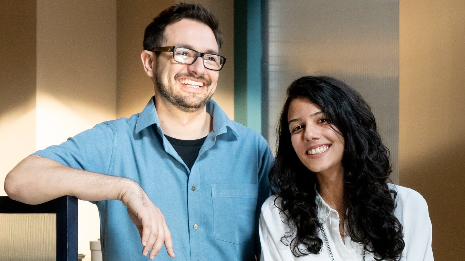 Alex Sanchez ane a woman standing inside The Table, Alex is head chef.