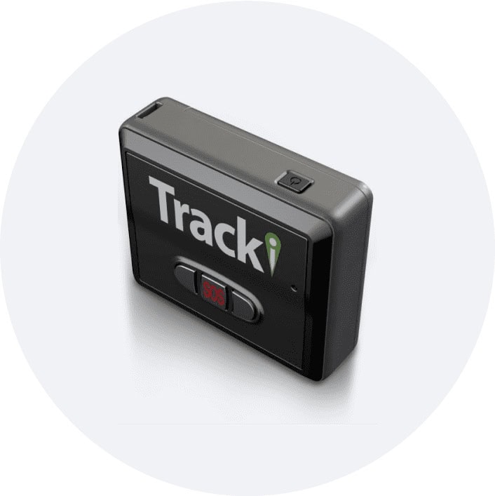 Black square with white text saying Track and a on and off button