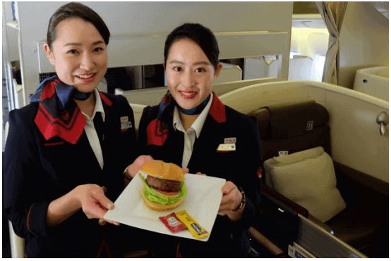 Japan Airlines serves a new and healthy burger