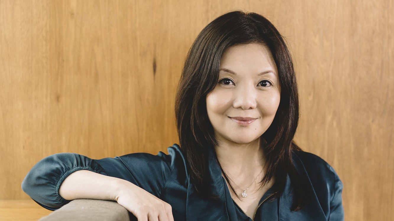 A woman in businessclass lounge