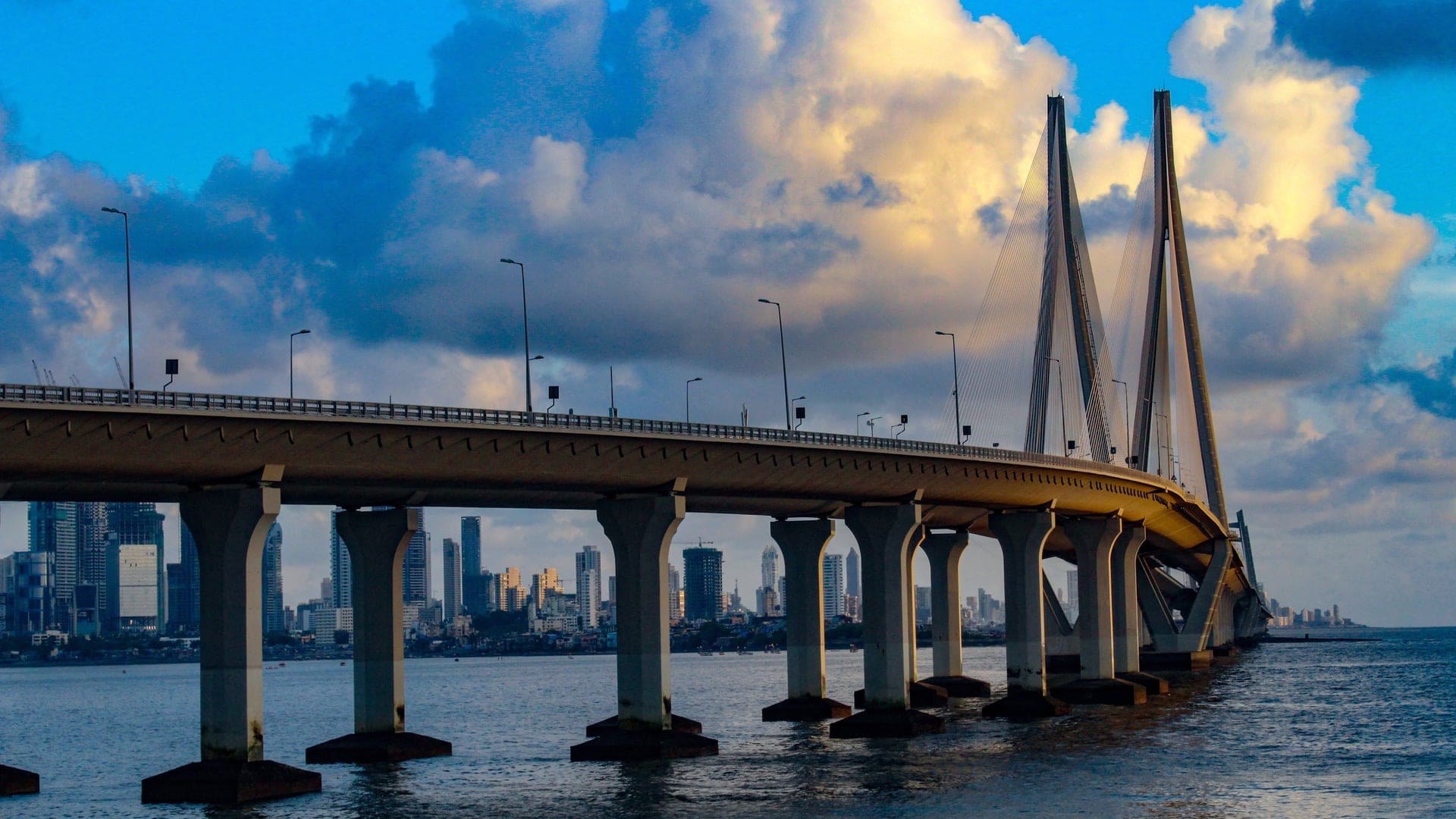 The Sea Link bridge through Bandra is a large stone bridge.