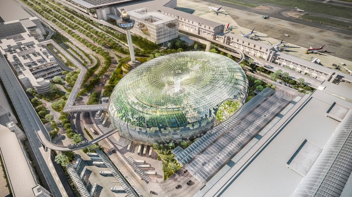 Første spadestik til den ny Changi Jewel Airport i Singapore