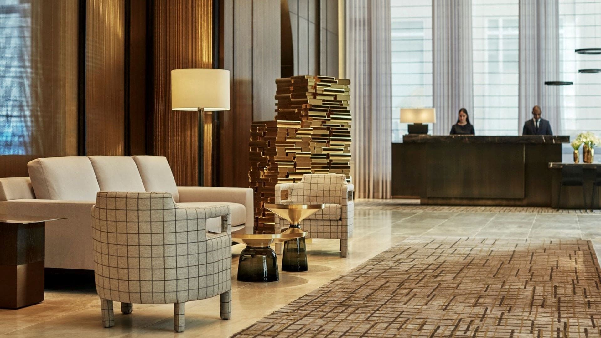 The lobby of Four Seasons Hotel New York Downtown