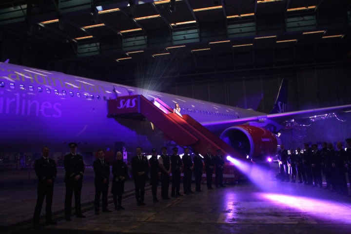 Indvielse af SAS nye Airbus A330 med nye sæder og kabiner på alle klasser