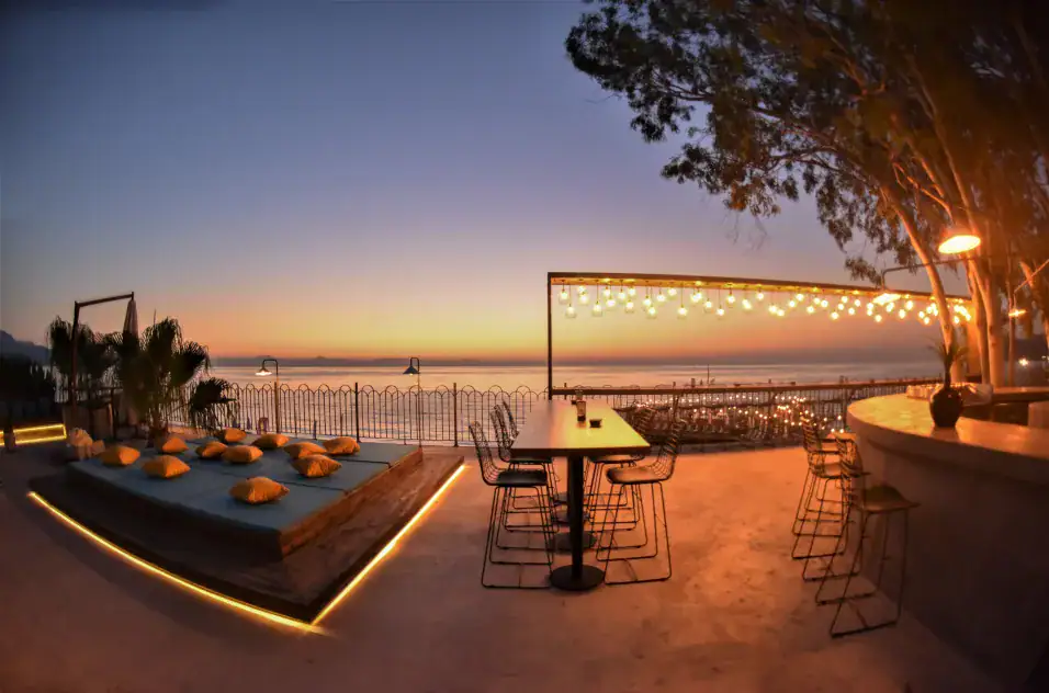 lounging area at the balcony of DoubleTree
